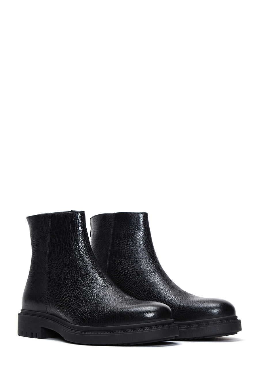 Men's Leather Zippered Boots