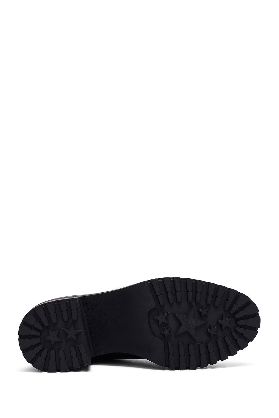 Woman Black Chunky Heels Leather Chelsea Boots