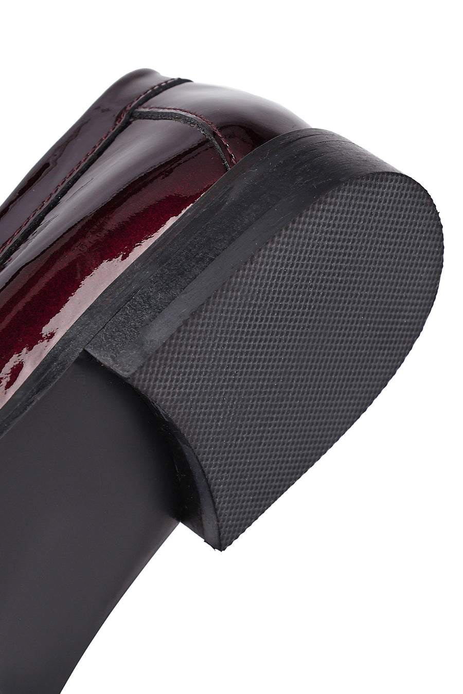 Kadın Bordo Deri Klasik Loafer