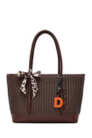 Women's Brown Braided Charm Shoulder Bag | Derimod