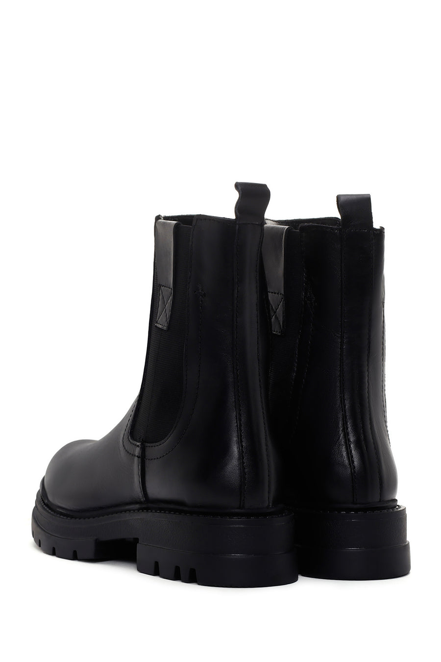 Women's Black Leather Chelsea Boots