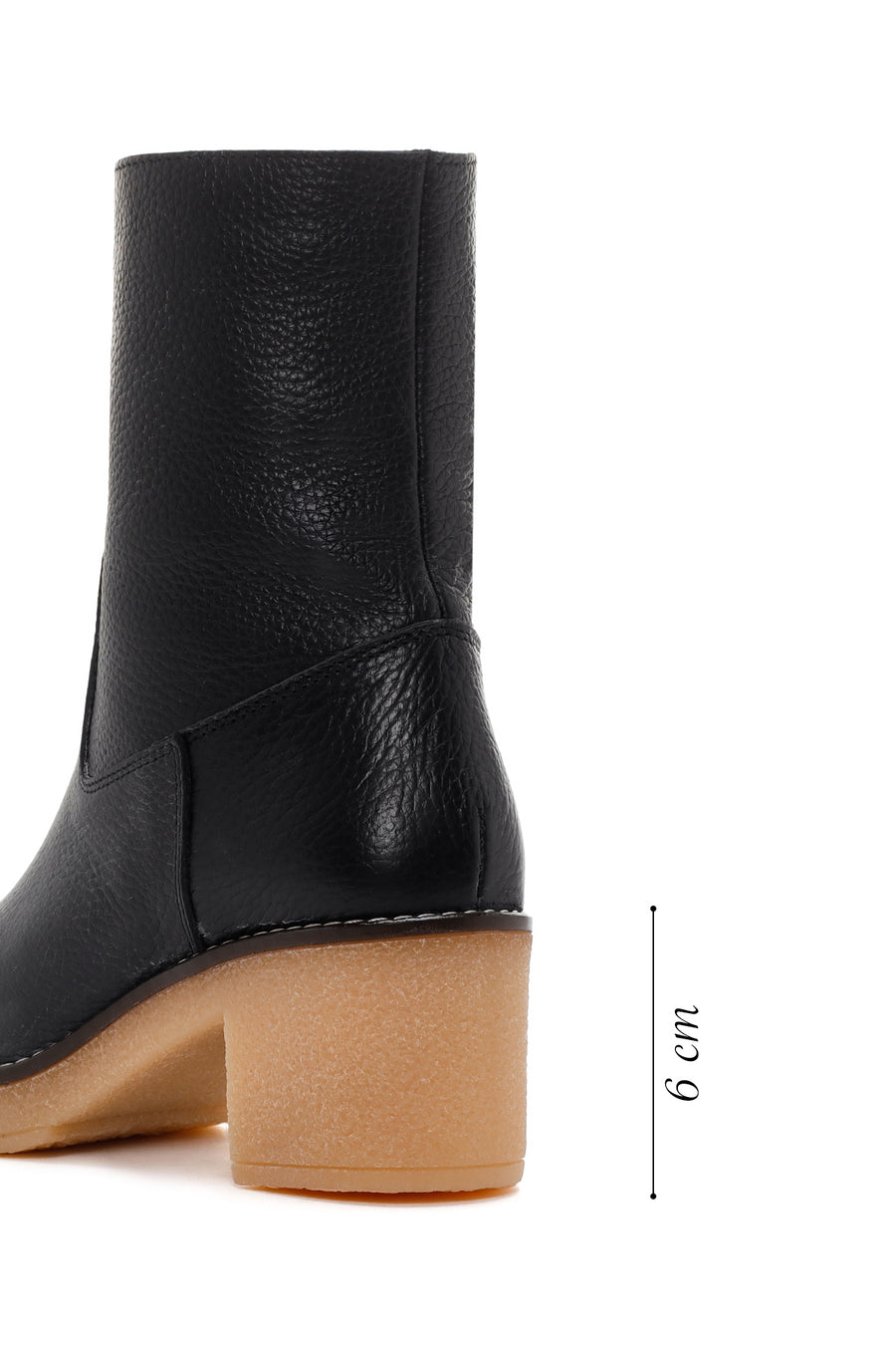 Women's Black Leather Zippered Heeled Boots
