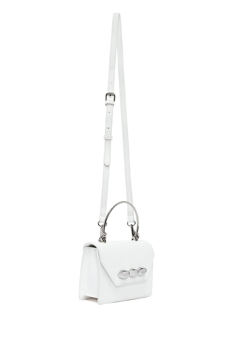 Women's White Long Strap Mini Classic Handbag