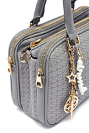Women's Grey Long Strap Printed Classic Handbag | Derimod
