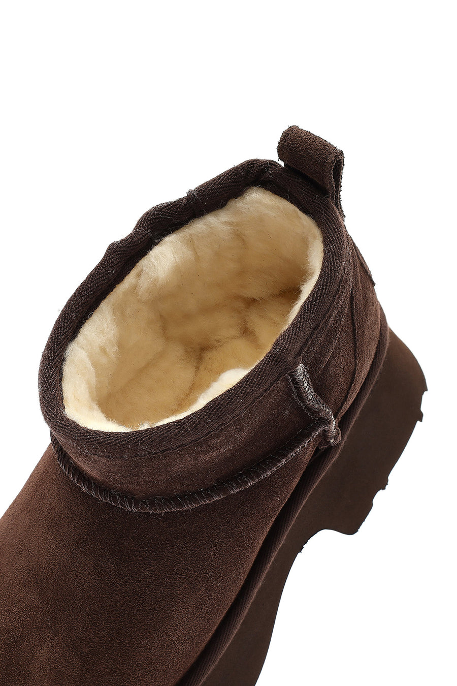 Women's Brown Thick Soled Suede Leather Teddy Boots
