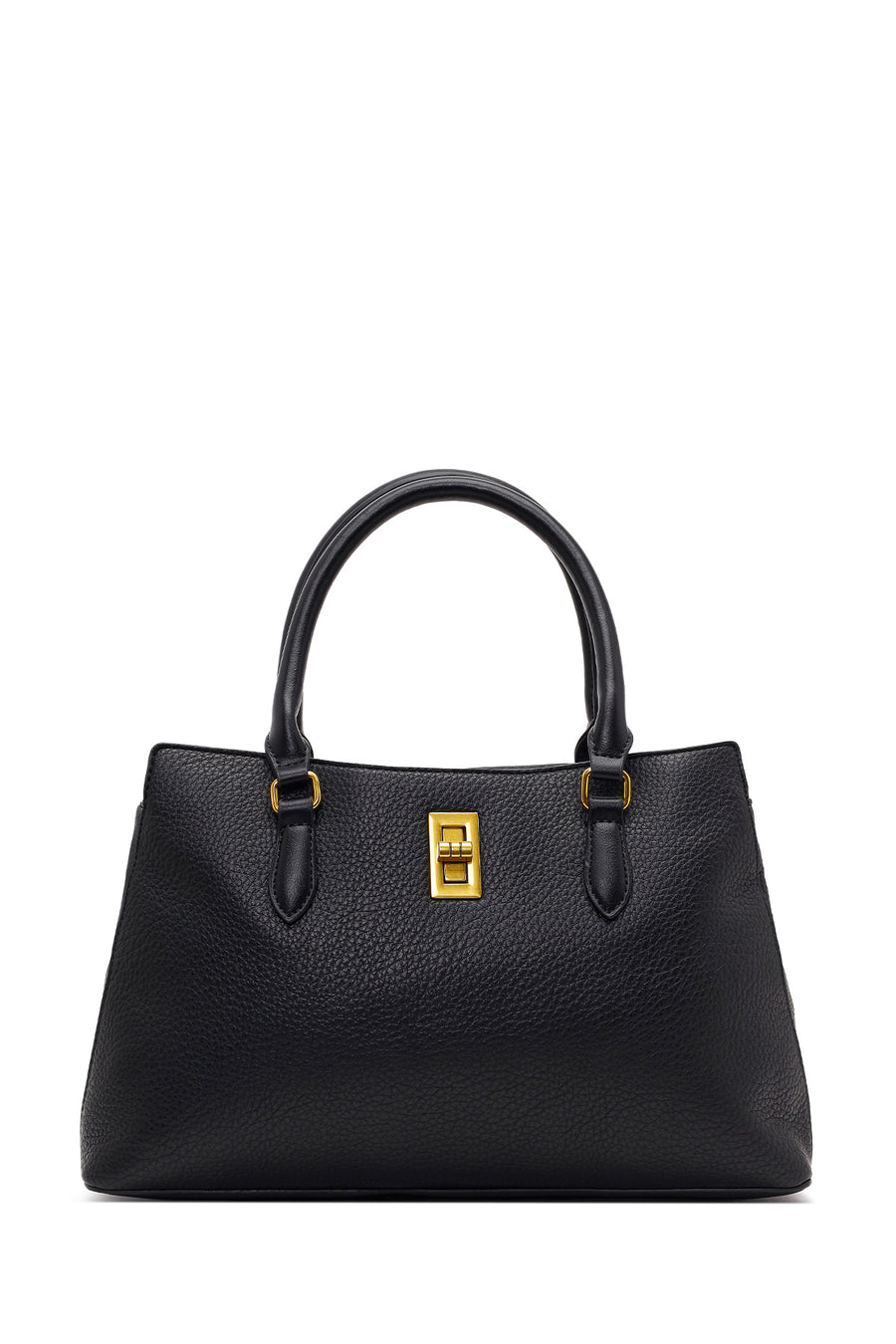 Woman Black Long-Strap Accessorized Shoulder Bag