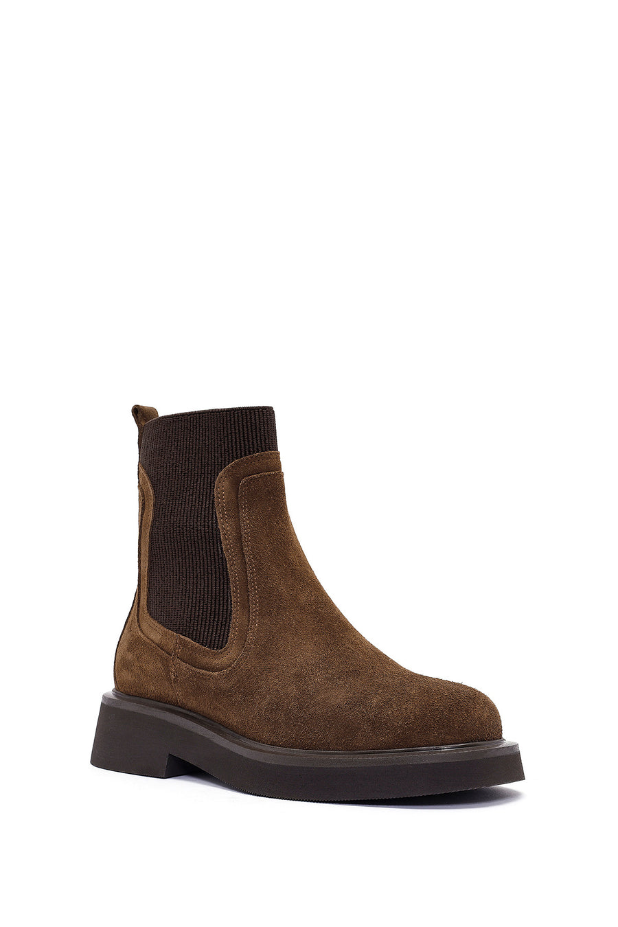 Women's Tan Suede Leather Chelsea Boots