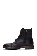 Men's Black Leather Zippered Boots | Derimod