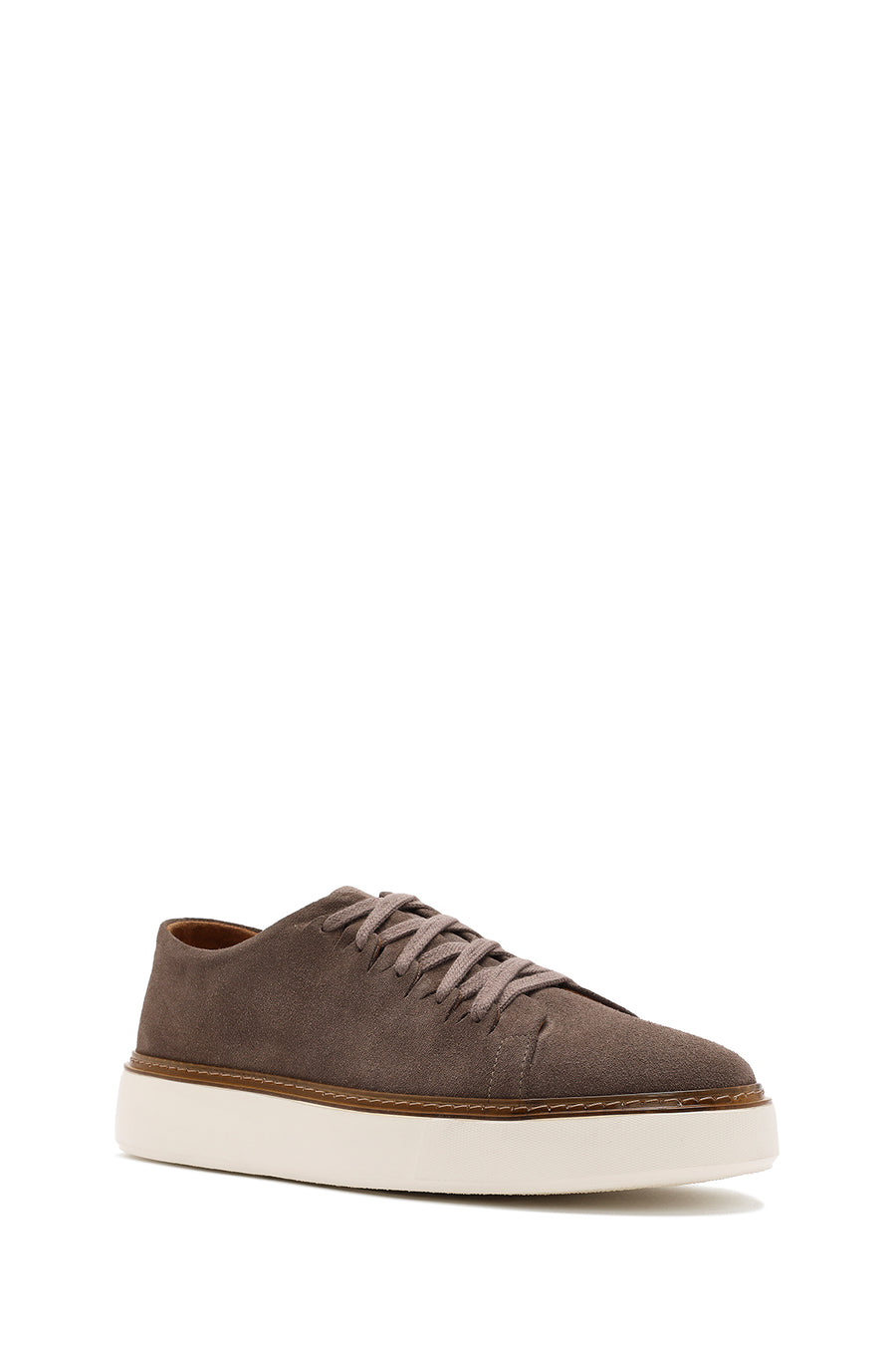 Men's Mink Lace-Up Thick Soled Suede Leather Sneaker