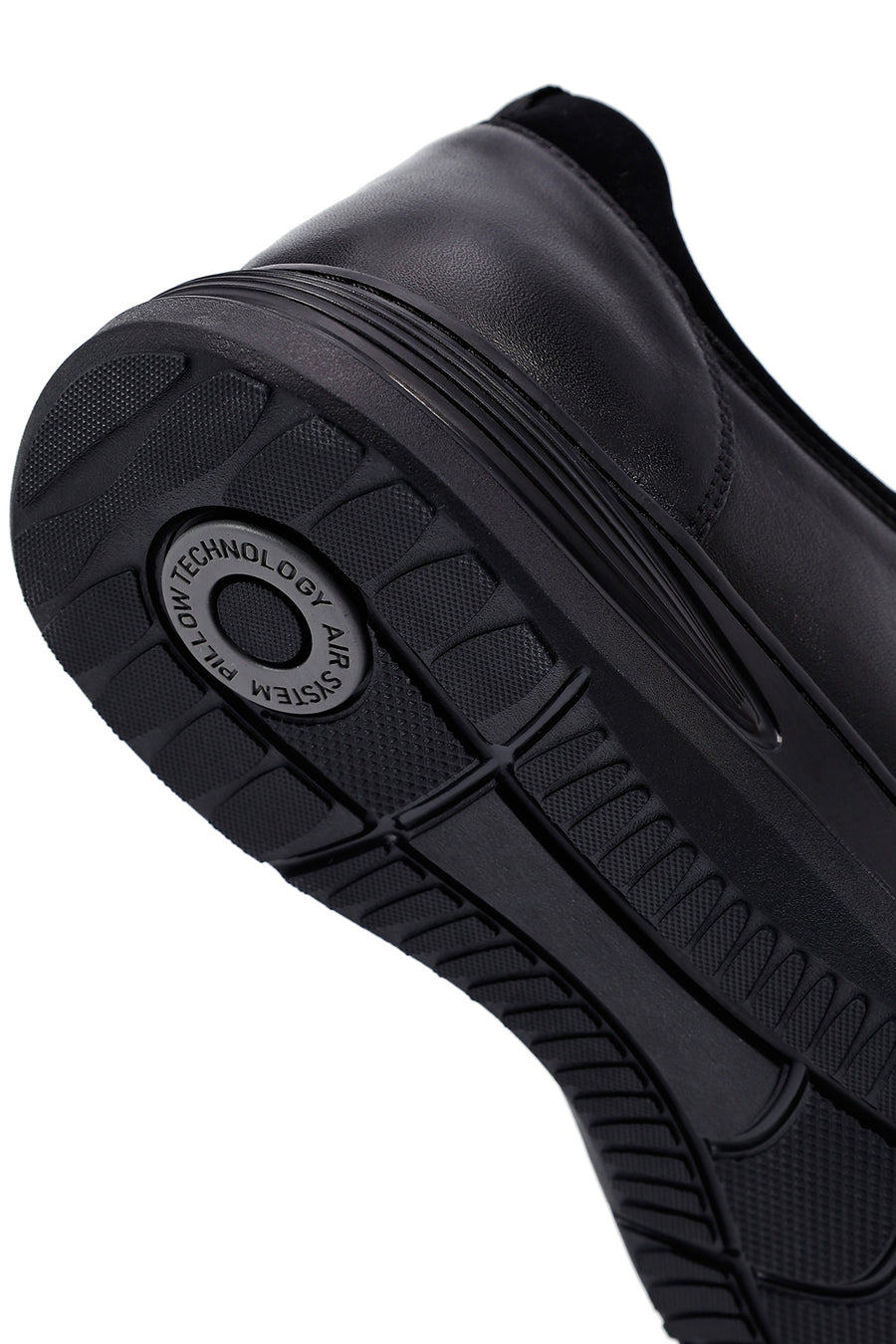 Men's Black Lace-Up Leather Casual Sneakers