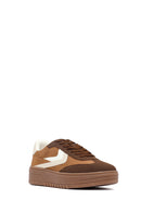 Women's Camel Lace-Up Thick-Soled Sneaker | Derimod