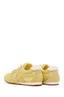 Women's Yellow Lace-up Suede Leather Sneaker | Derimod