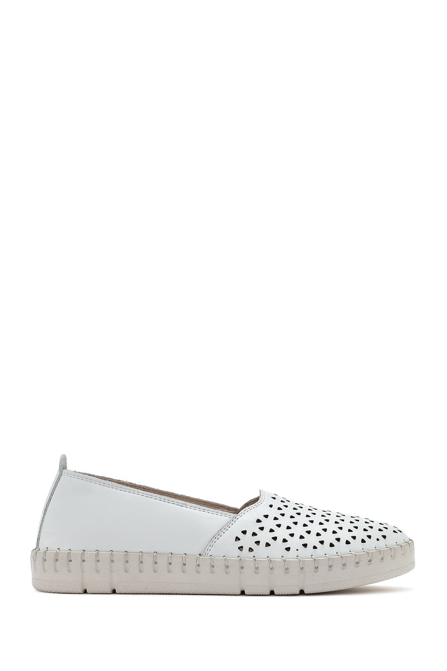 Kadın Beyaz Deri Comfort Loafer 25SFD500418 | Derimod