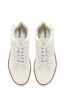 Men's White Lace-Up Thick-Soled Sneaker | Derimod