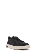Erkek Siyah Bağcıklı Desenli Kumaş Sneaker | Derimod