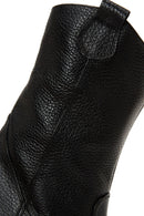 Women's Black Leather Cowboy Heeled Boots | Derimod