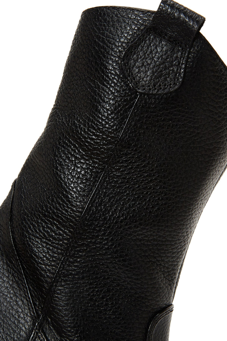 Women's Black Leather Cowboy Heeled Boots