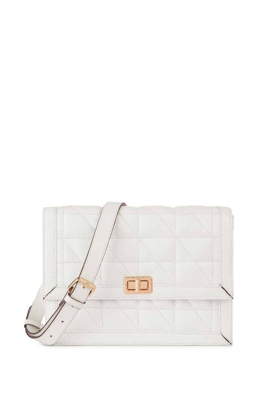 Geox Women's White Veriana Leather Shoulder Bag D36KXD00046C1000 | Derimod
