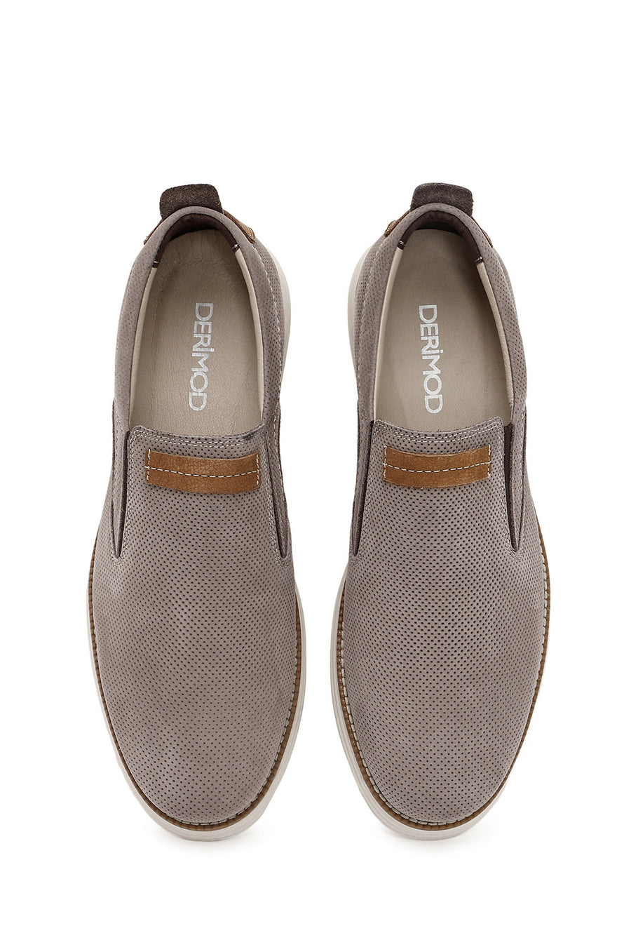 Erkek Vizon Nubuk Deri Casual Loafer