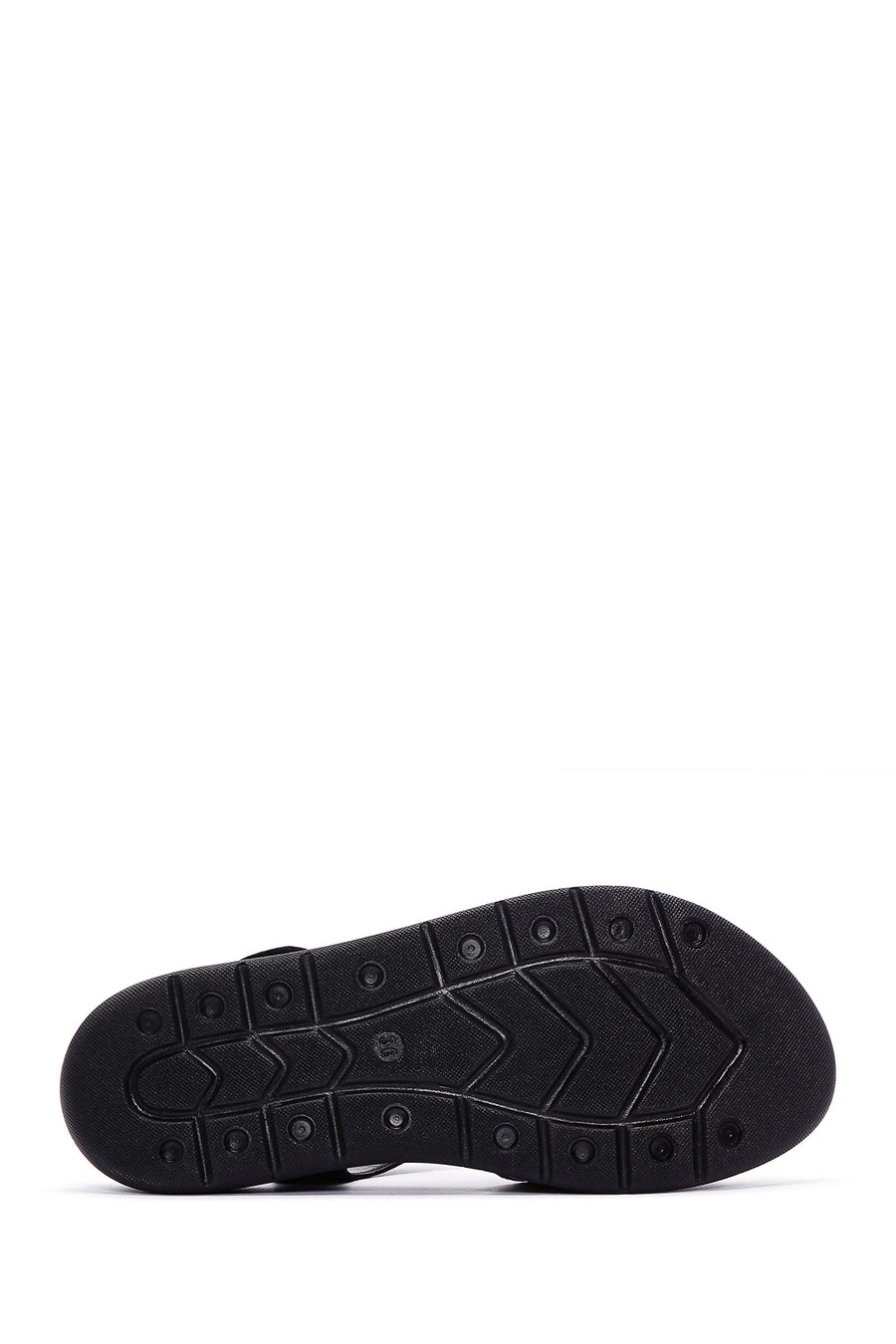 Women's Black Leather Comfort Sandals