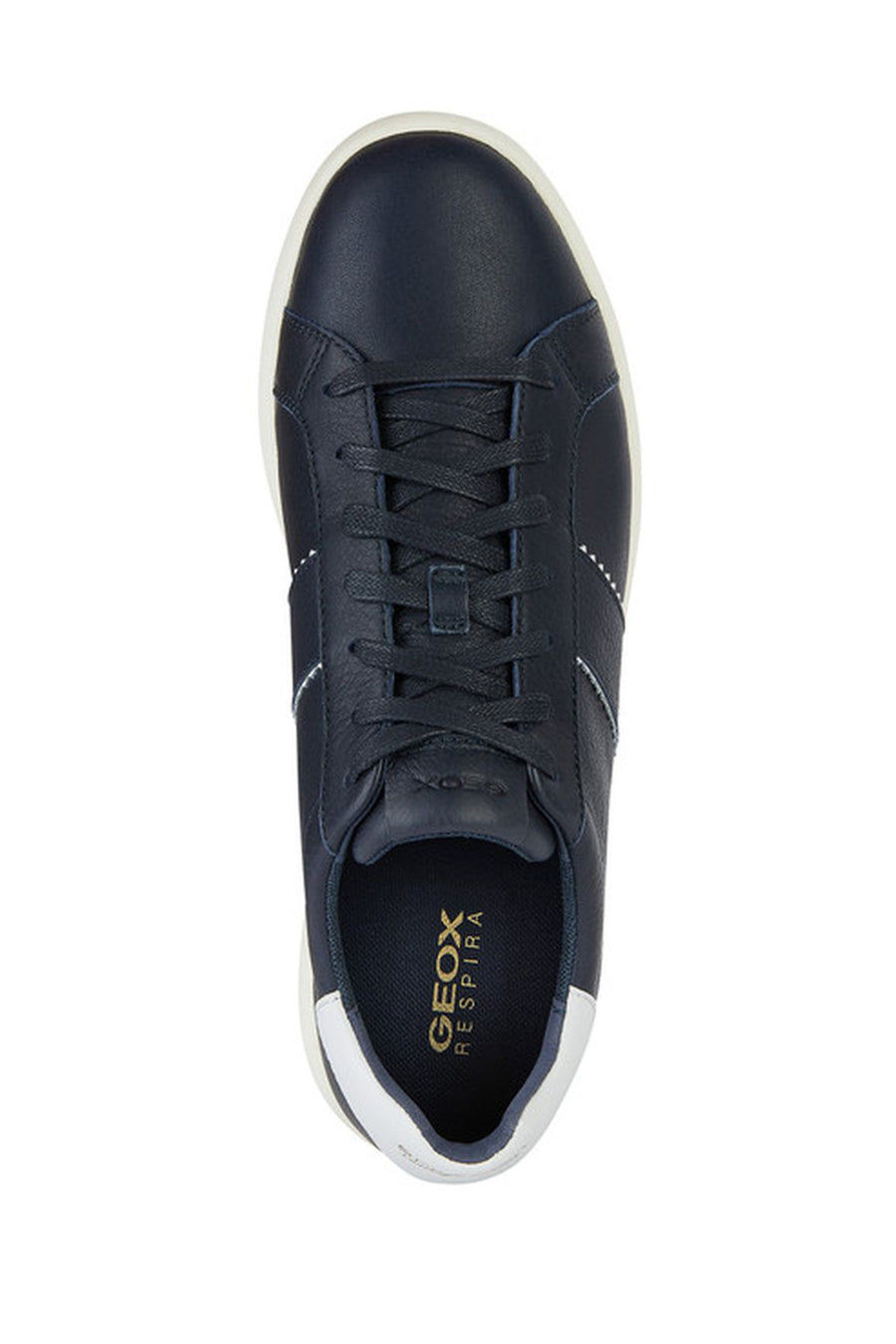 Geox Men's Navy Blue Spherica Vs Ec4 Lace-up Leather Sneaker