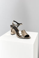 Ankle Strap Women's Heeled Leather Sandals | Derimod
