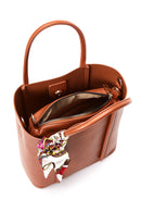 Women's Camel Long Strap Shoulder Bag with Accessory Detail | Derimod