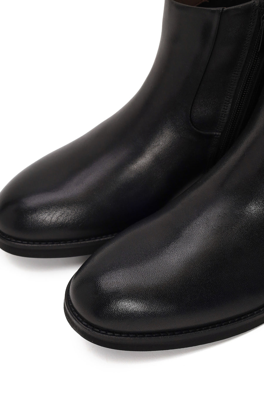 Derimod Black Male Black Zip Closure Leather Boots