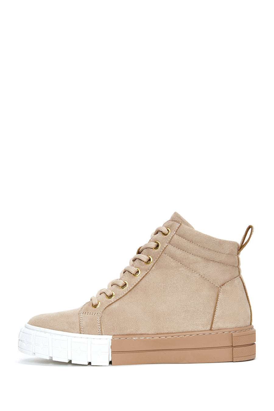 Women's Beige Suede High Top Sneaker