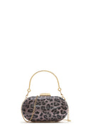 Women's Pink Leopard Pattern Long Strap Mini Clutch Evening Bag | Derimod