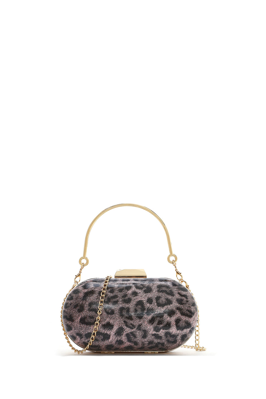 Women's Pink Leopard Pattern Long Strap Mini Clutch Evening Bag 25SBD2964PV | Derimod