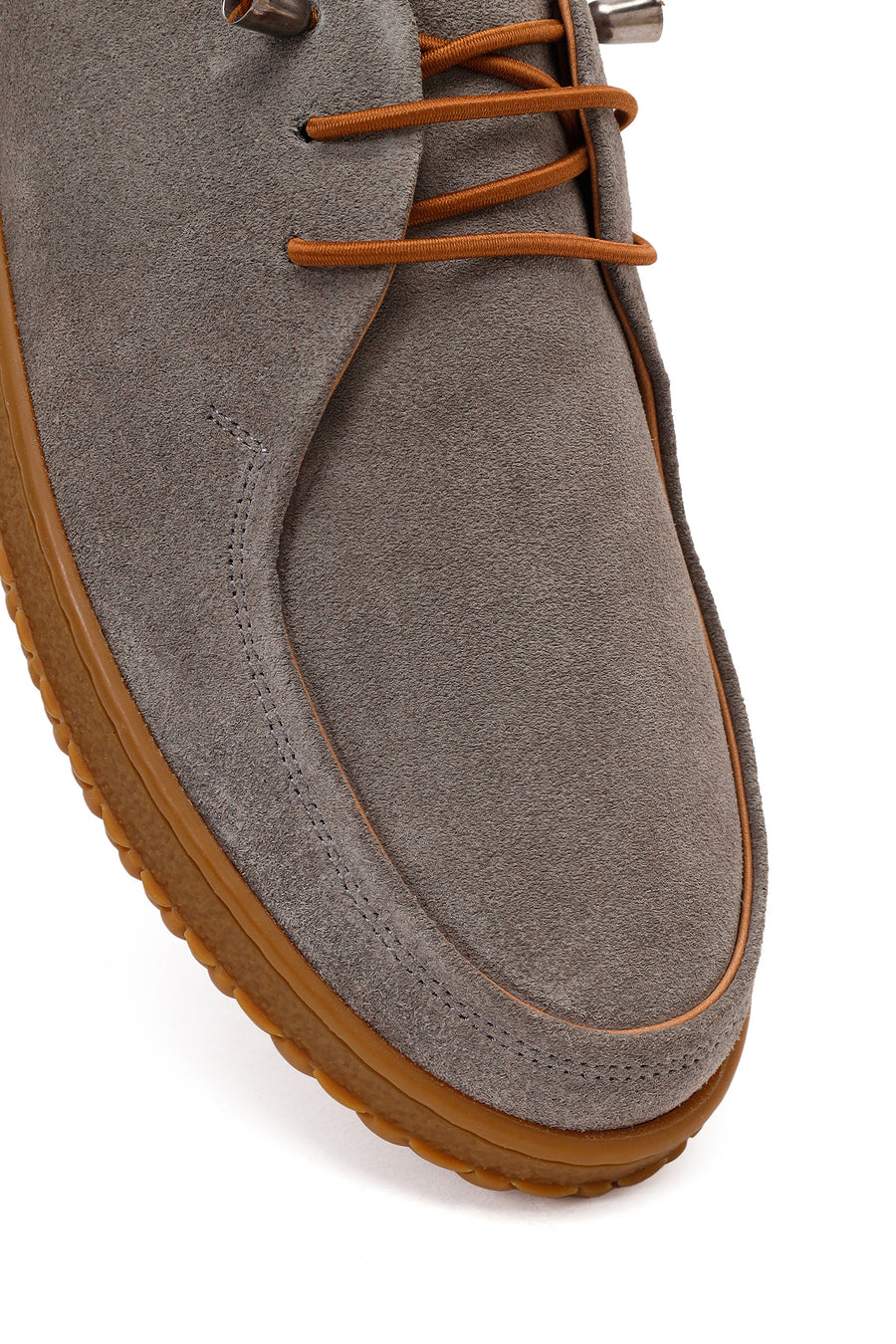 Women's Grey Lace-up Suede Leather Comfort Shoes