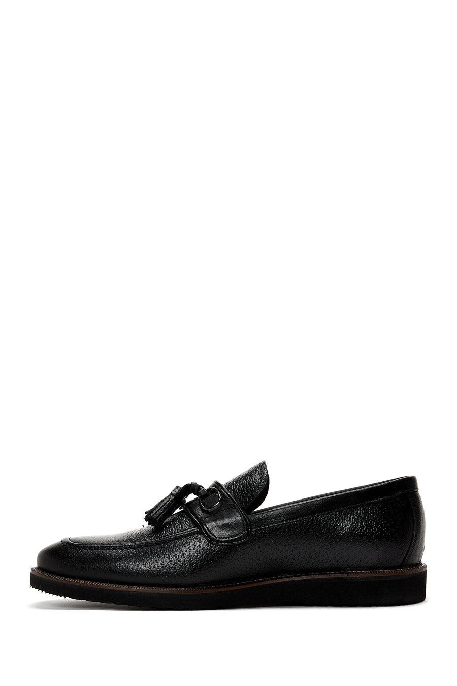 Erkek Siyah Deri Baskılı Casual Loafer