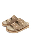 Women's Mink Suede Leather Slippers | Derimod