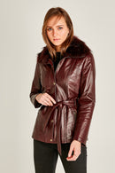 Garcia Women's Leather Jacket | Derimod