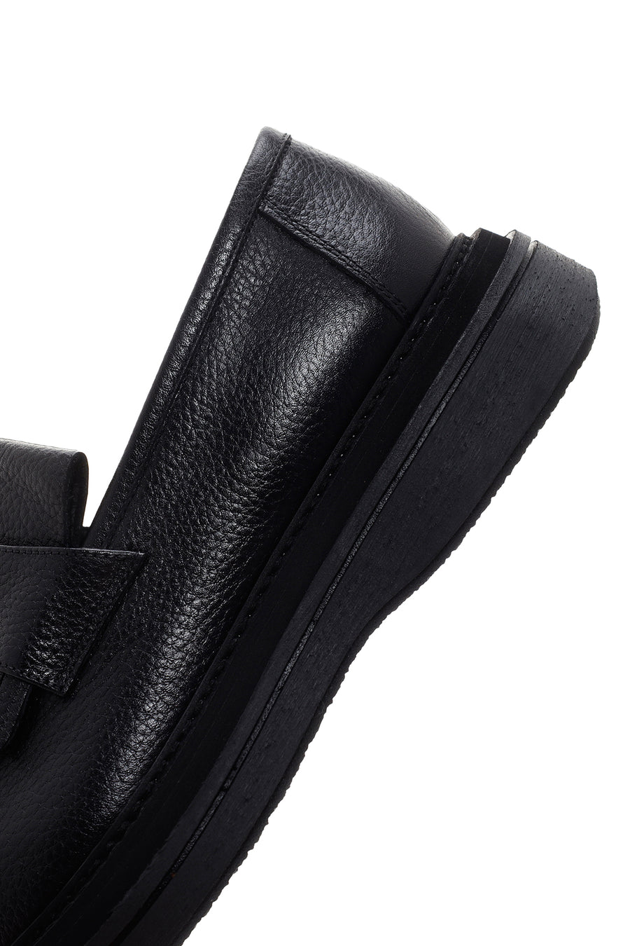 Erkek Siyah Deri Püsküllü Loafer