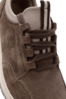 Woman Mink Lace-Up Thick-Soled Suede Leather Sneaker | Derimod