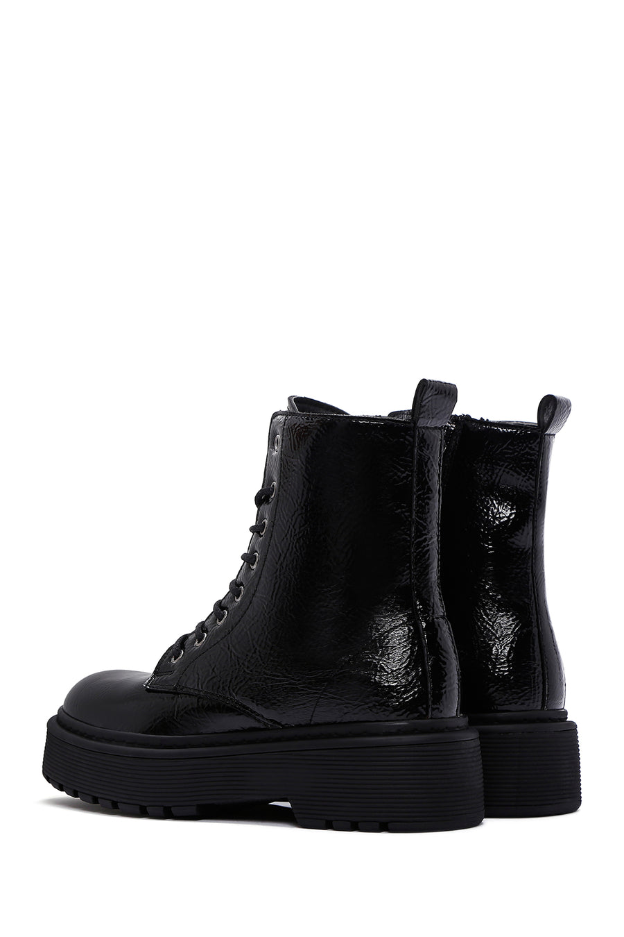 Women's Black Patent Leather Boots