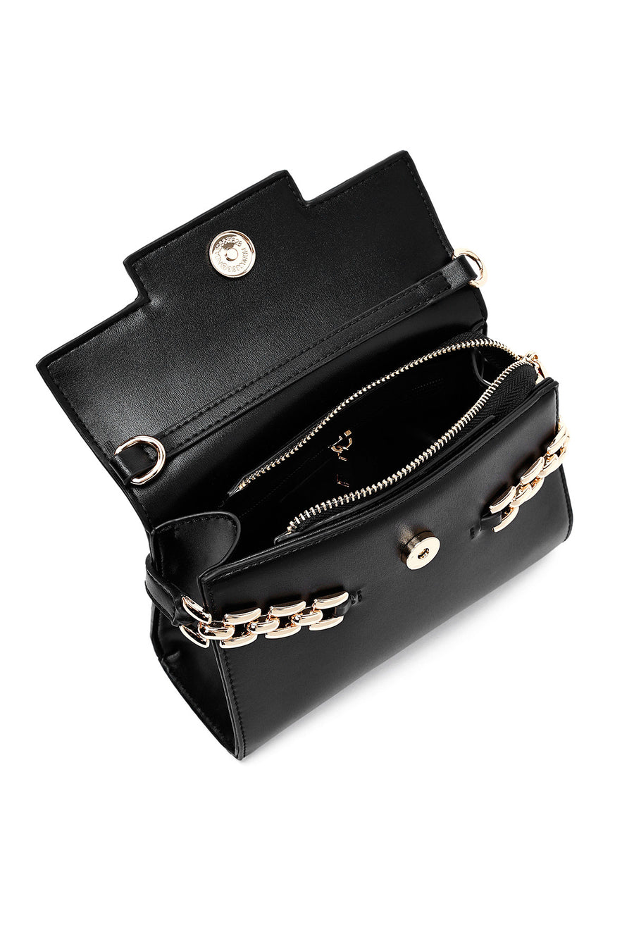 Women's Black Long Strap Classic Crossbody Bag