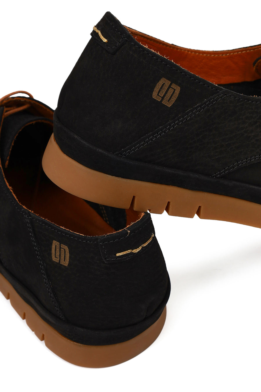 Men's Black Lace-Up Nubuck Leather Casual Shoes