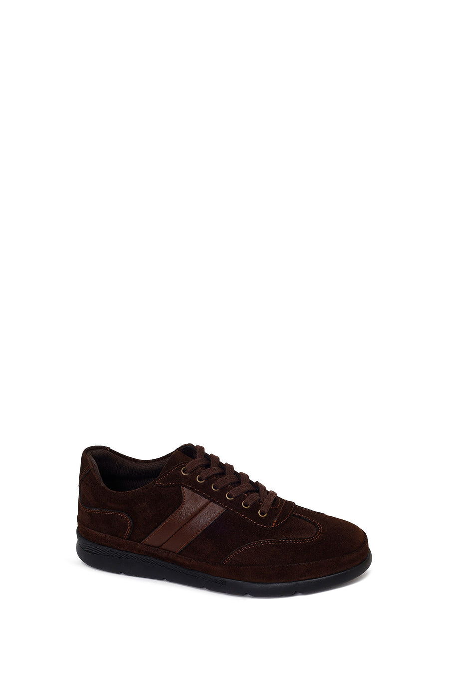 Male Brown Lace-Up Suede Leather Sneaker