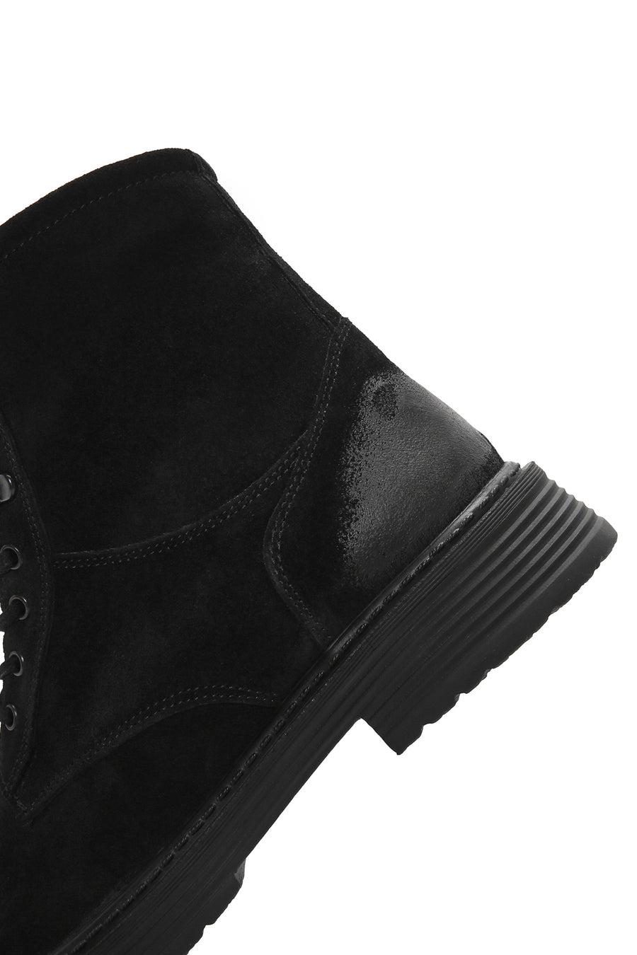 Men's Black Zippered Suede Leather Casual Boots