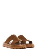 Kadın Taba Kalın Tabanlı Süet Deri Terlik | Derimod