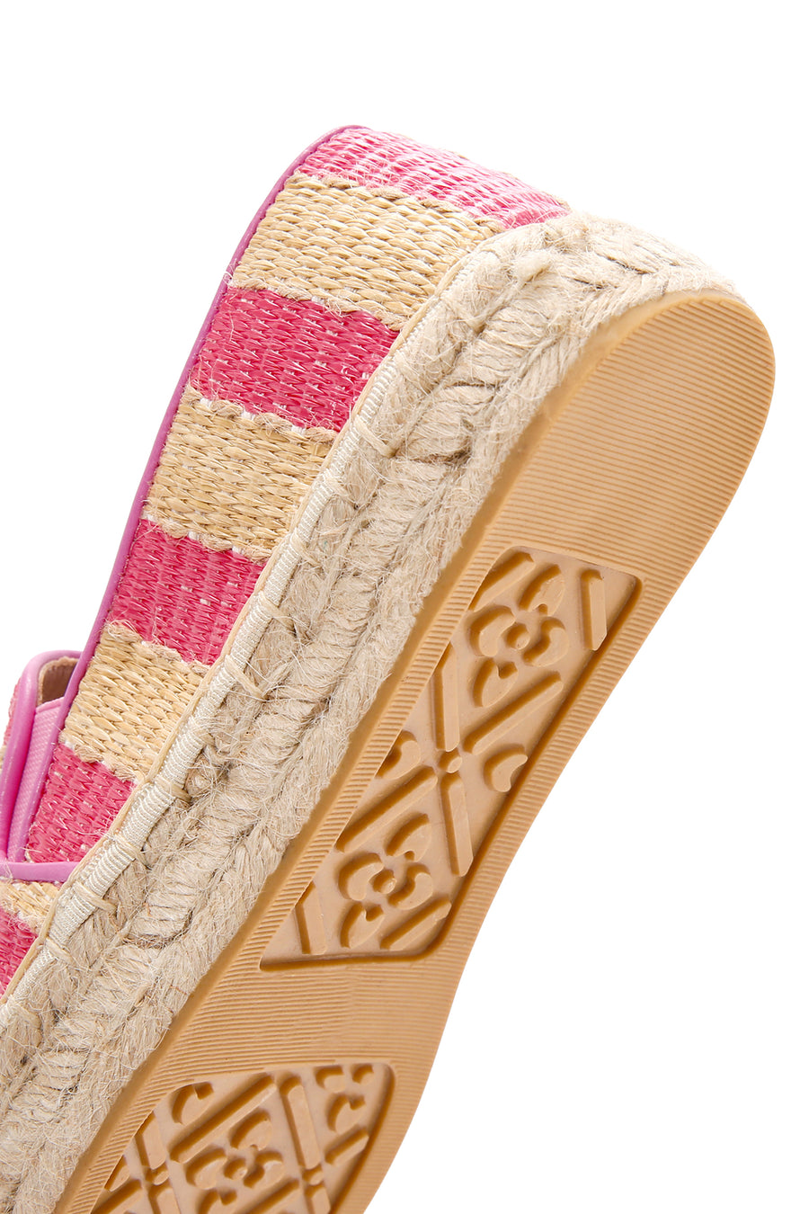 Women's Pink Straw Espadrilles