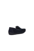 Geox Men's Navy Blue Ascanio Suede Leather Casual Loafer | Derimod