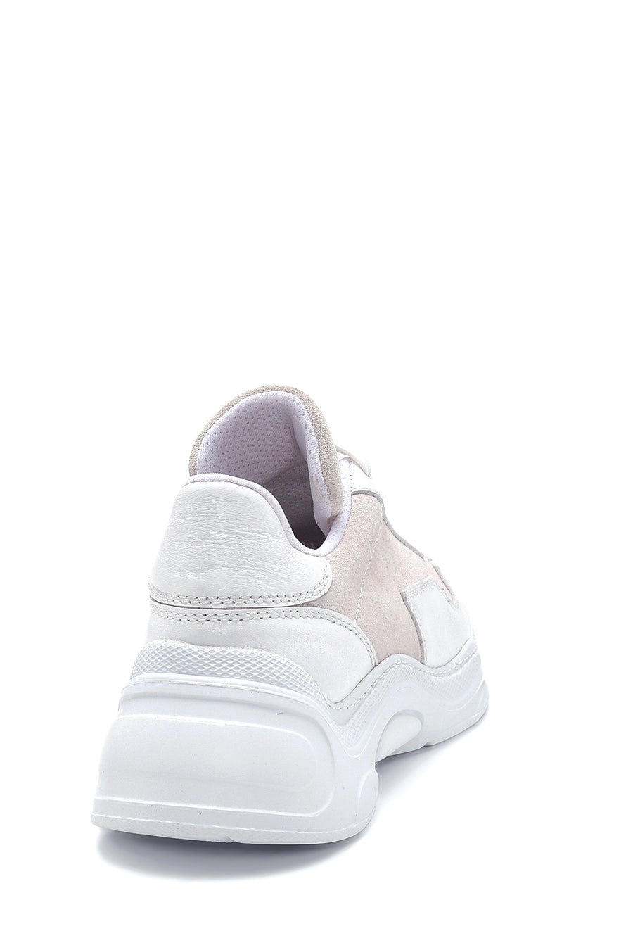 Kadın Beyaz Deri Yüksek Taban Sneaker