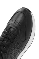 Men's Black Lace-Up Leather Casual Sneaker | Derimod