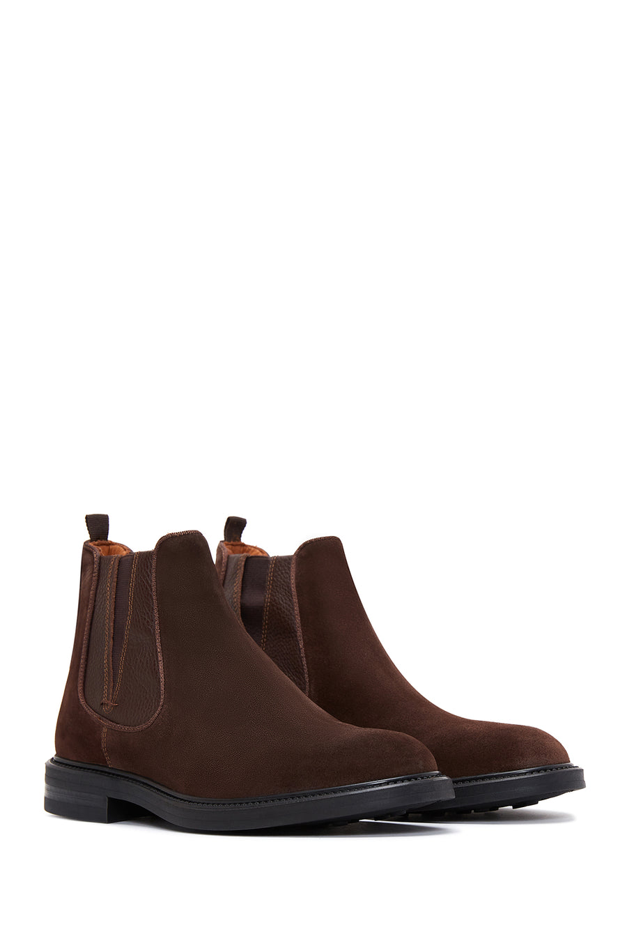 Men's Brown Suede Leather Chelsea Boots