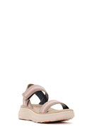 Women's Beige Strapped Thick-Soled Fabric Comfort Sandals | Derimod