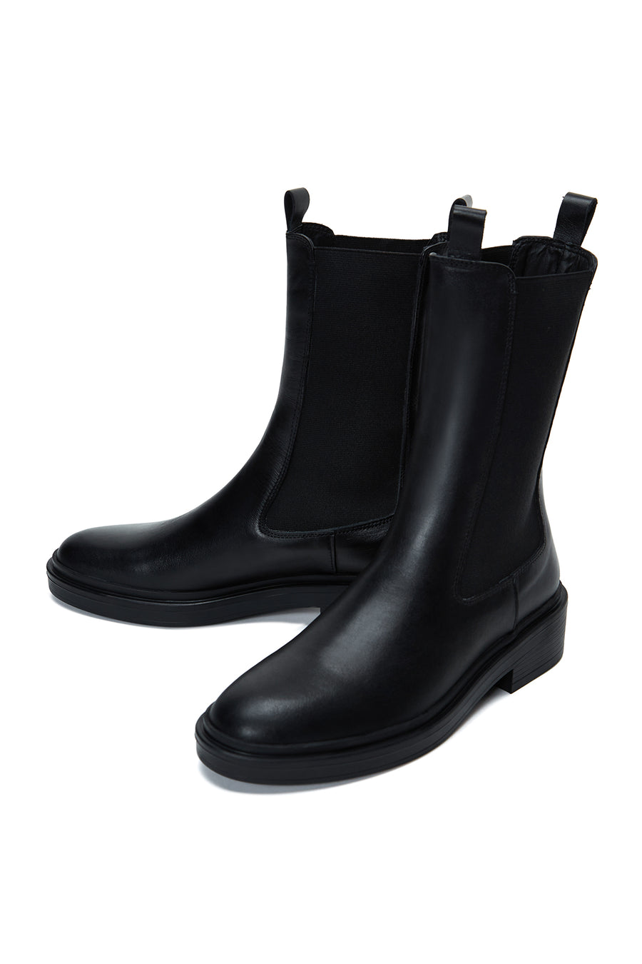 Women's Black Leather Chelsea Classic Boots
